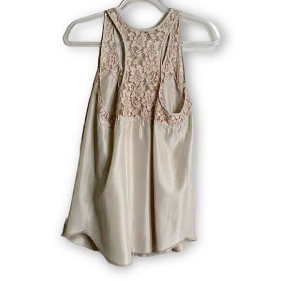 ARITZIA Wilfred 100% Silk w / Rayon Blend Lace Racerback Tank Top Sz S - Picture 4 of 9